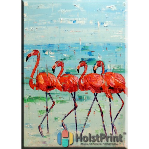 Картина Фламинго, , 168.00 грн., JVV777013, , Картины Животных (Репродукции картин)